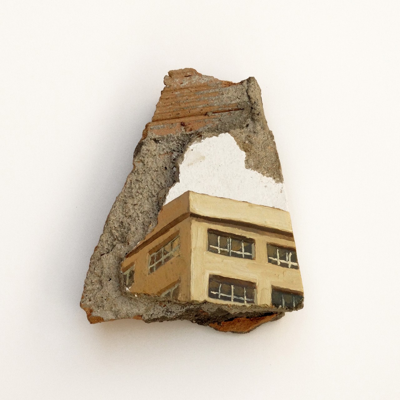Urzaiz-México. Óleo sobre pintura plástica yeso cemento y ladrillo. 19 x 15.5 cm. Año 2014